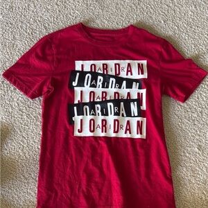 Air Jordan Red and Black Short Sleeve Tee